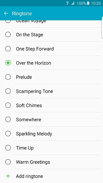 To use one of your phone's default ring tones:Press the different ring tones to listen to them.