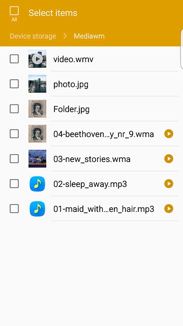 Press the required file.