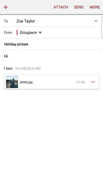 Press SEND when you've finished your email message.