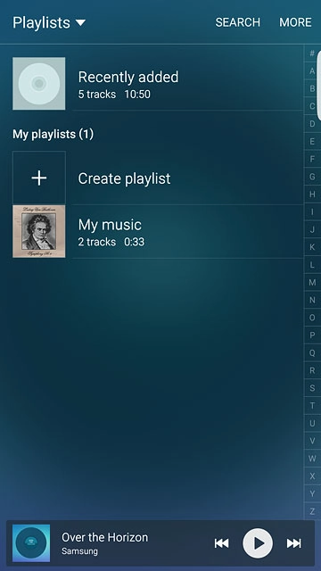 Press the drop down list at the top of the display.