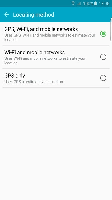Press GPS, Wi-Fi, and mobile networks.