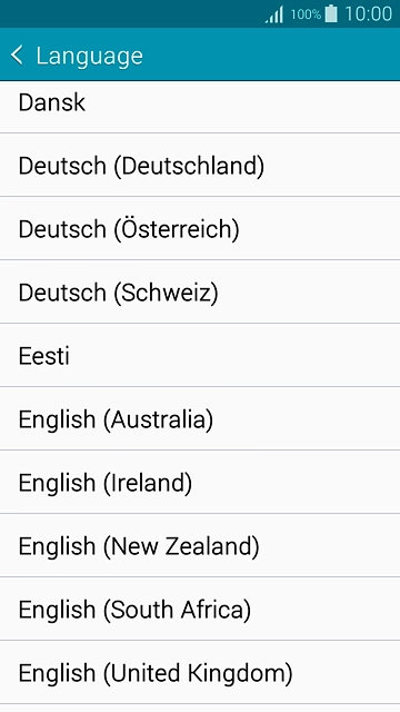 Press the required language.
