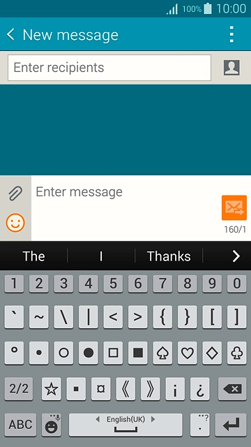 Press ABC to return to text input.