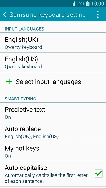 Press Predictive text.