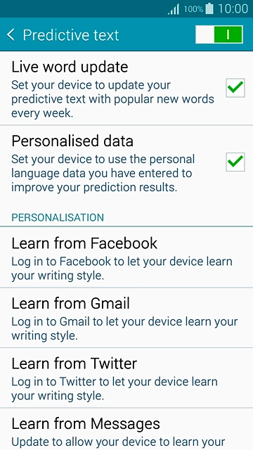 Press the indicator next to 