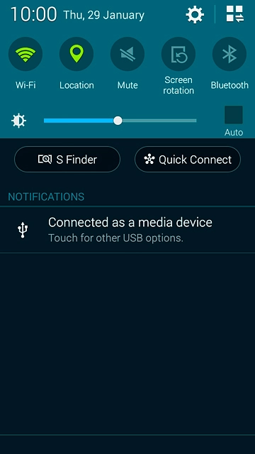 Slide your finger down the display starting from the top edge of your phone.Press the settings icon.