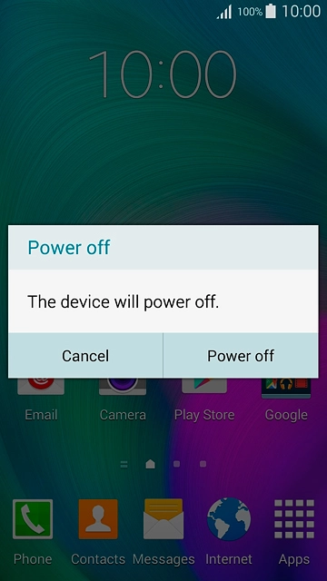 Press Power off.