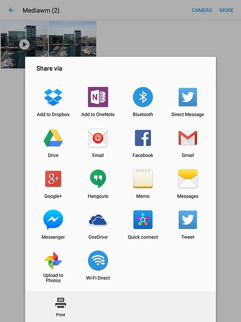 Press Bluetooth.Your tablet searches for devices and after a moment, a list of Bluetooth devices within range is displayed.