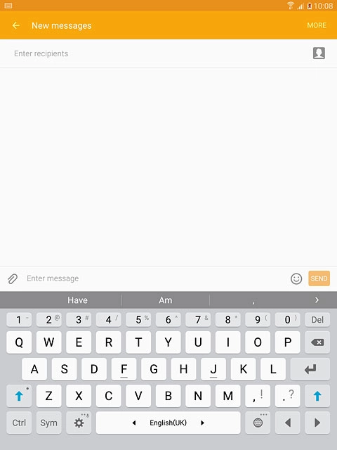 Slide your finger right or left on space to select the required language.