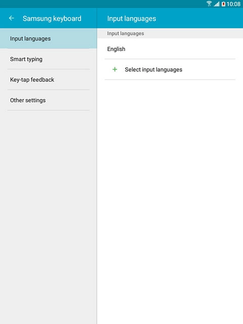 Press Select input languages.