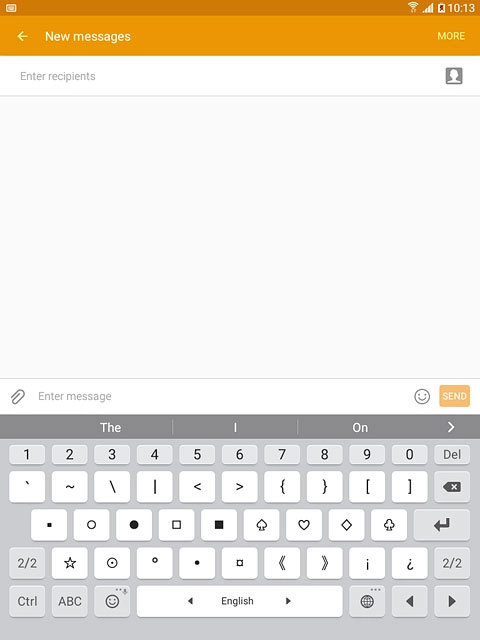 Press ABC to return to text input.