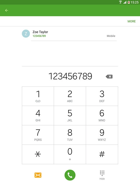 Key in the required number and press the call icon.