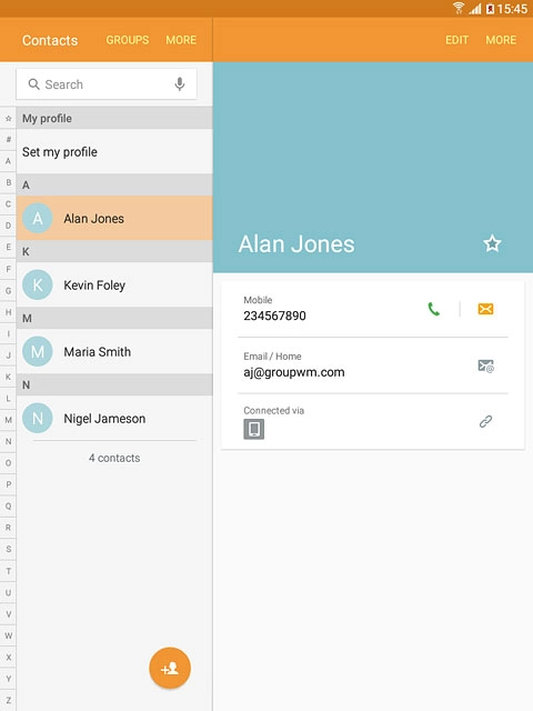 Press the new contact icon.
