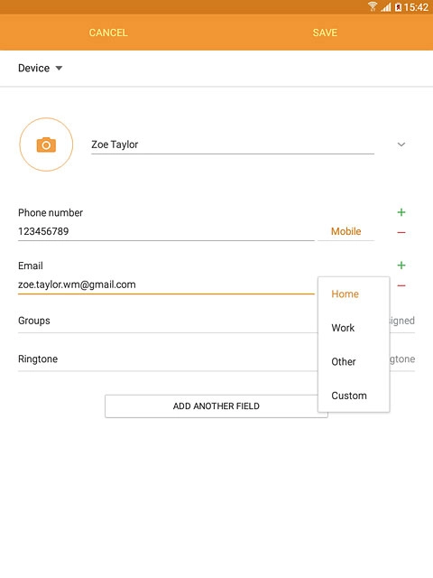 Press the required email type.