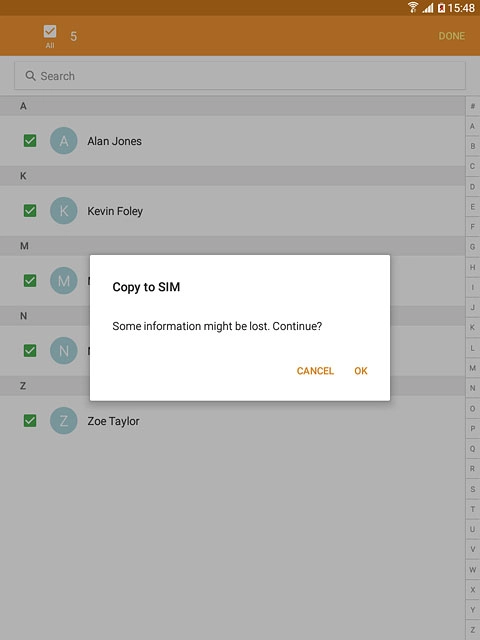 Press OK to confirm.