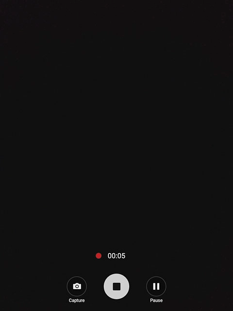 Press the stop icon to stop recording.The video clip is automatically saved.