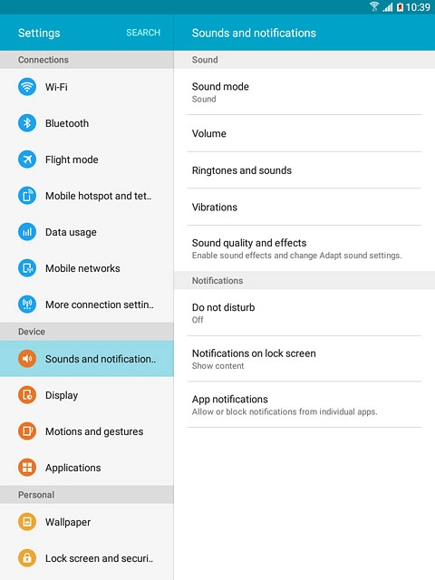 Press Ringtones and sounds.