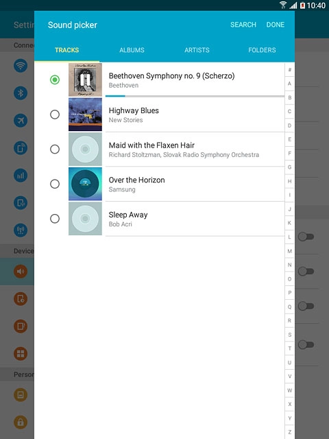 Once you've found a ring tone you like, press DONE.