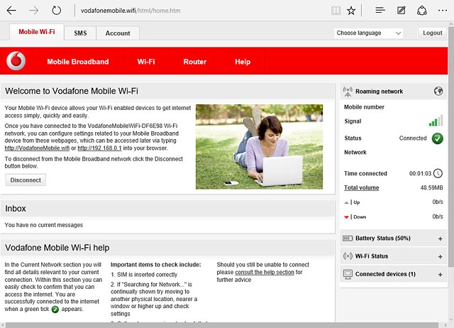 Click Disconnect.The internet connection is ended.