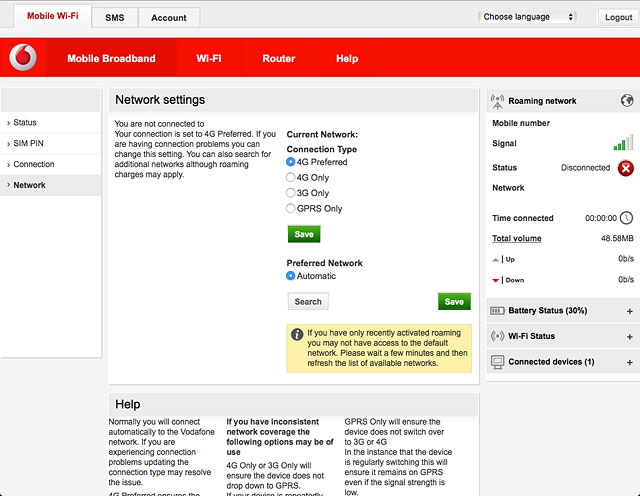 Highlight one of the following options:4G Preferred