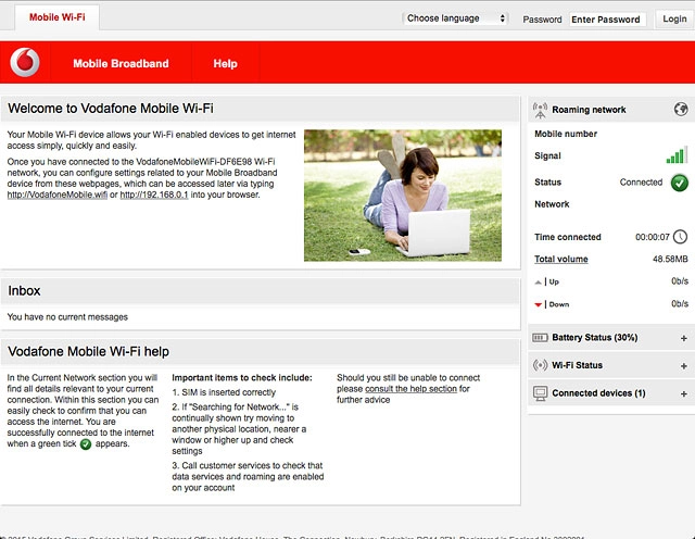 Key in http://vodafonemobile.wifi in the address bar and press Enter.Highlight the field next to 