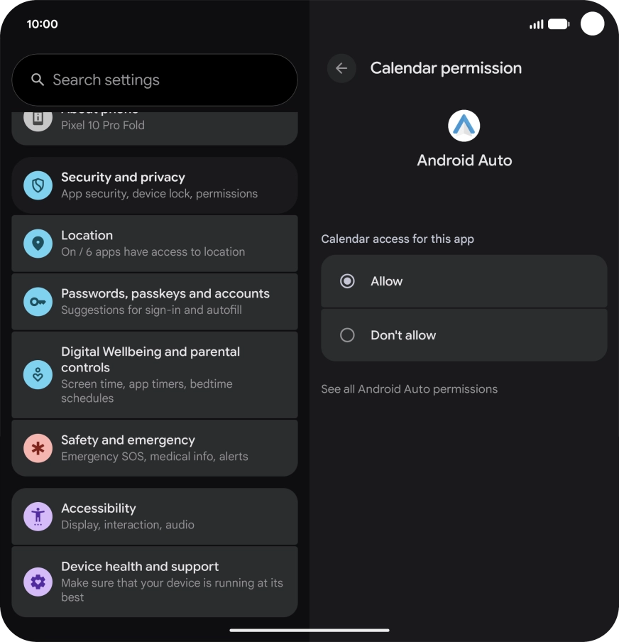 The app activity for the selected app is displayed.