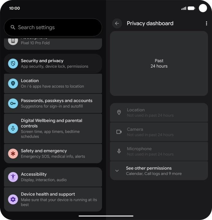 Press See other permissions.