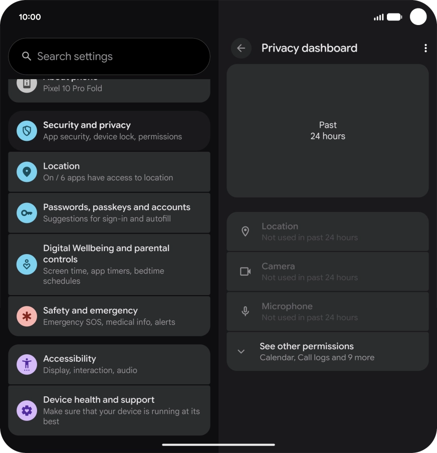 Press See other permissions.