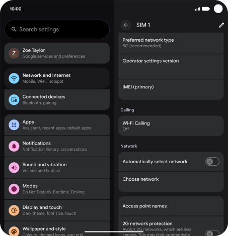 Press the indicator next to 
