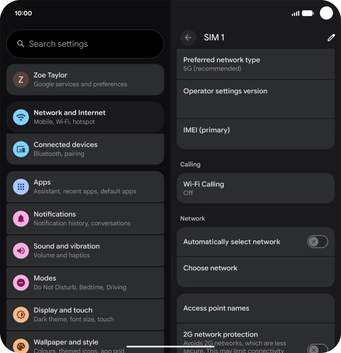Press the indicator next to 