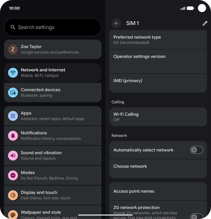 Press the indicator next to 