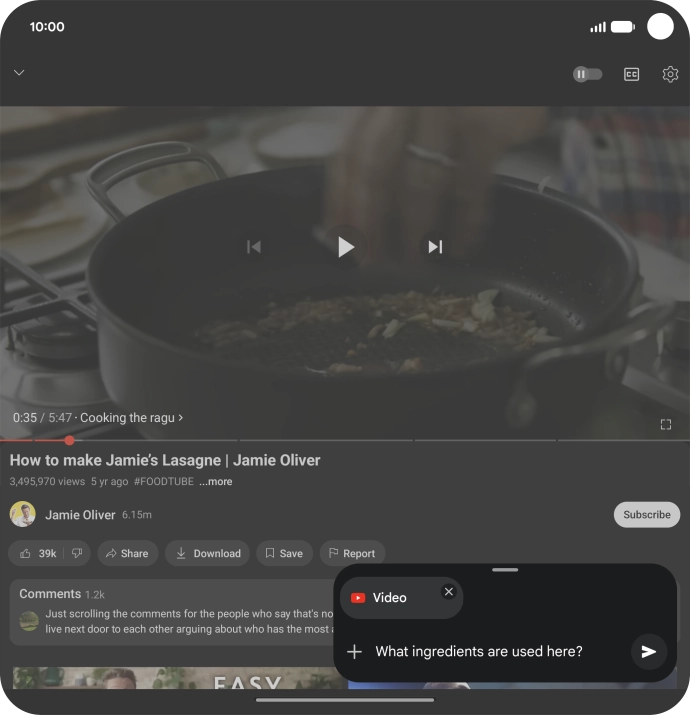 Follow the instructions on the screen to type or speak the required question for the video.