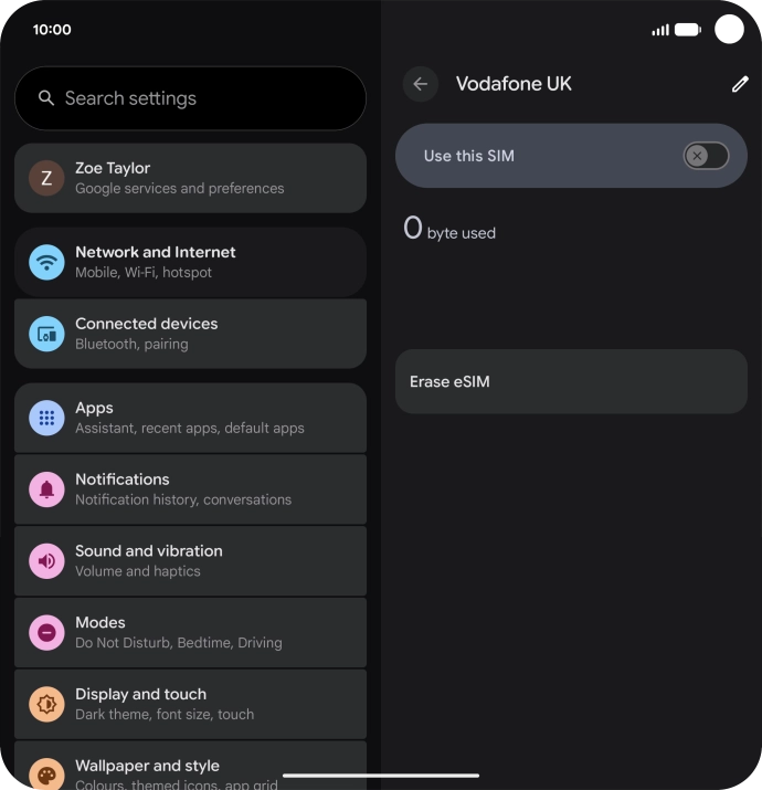 Press the indicator next to 