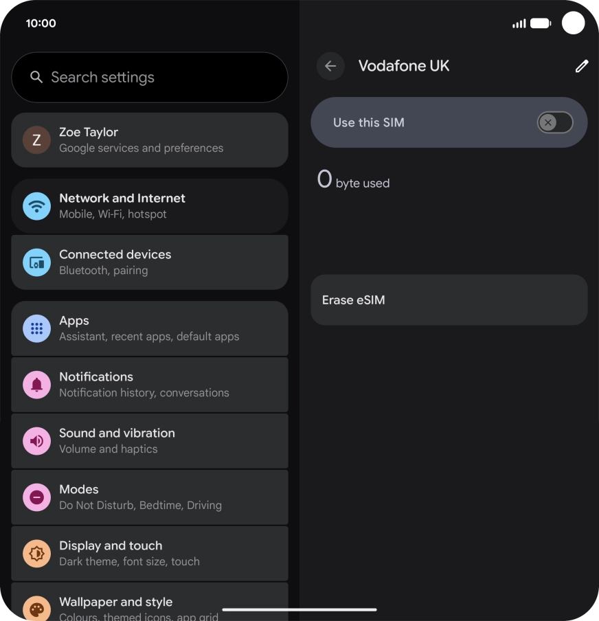 Press the indicator next to 