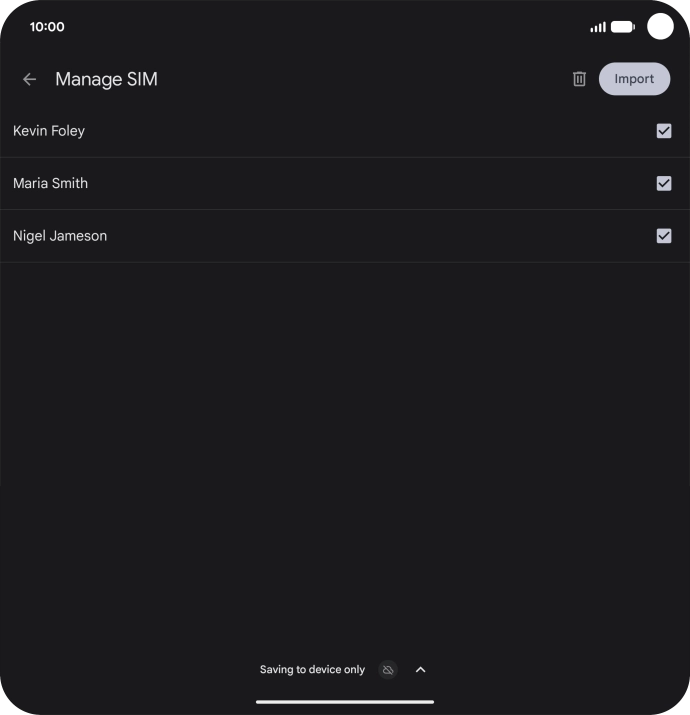 Press the fields next to the required contacts to select them.