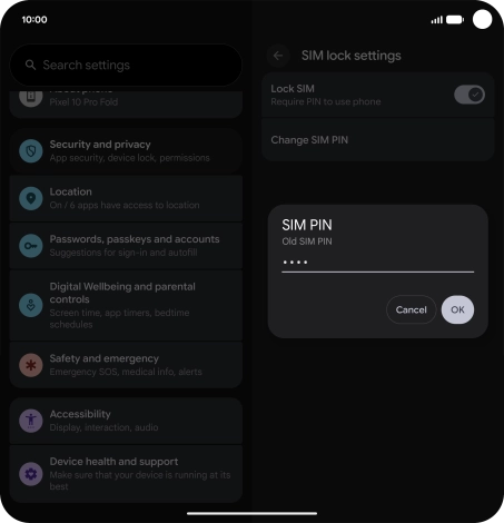 Key in your current PIN and press OK.