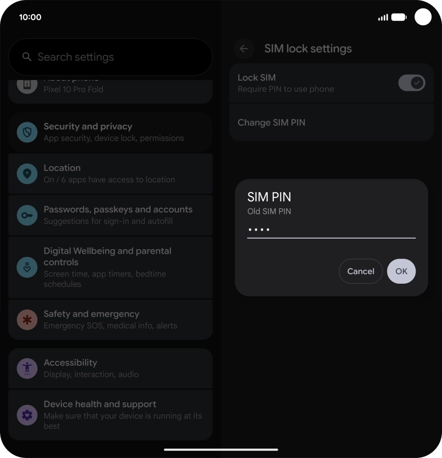 Key in your current PIN and press OK.