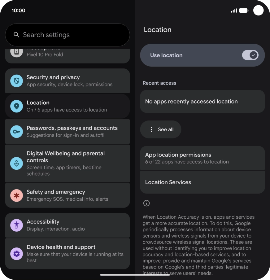 Press App location permissions. Press App location permissions.