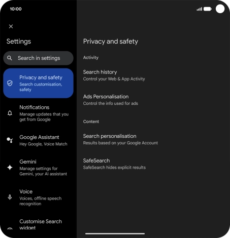 Press Google Assistant.