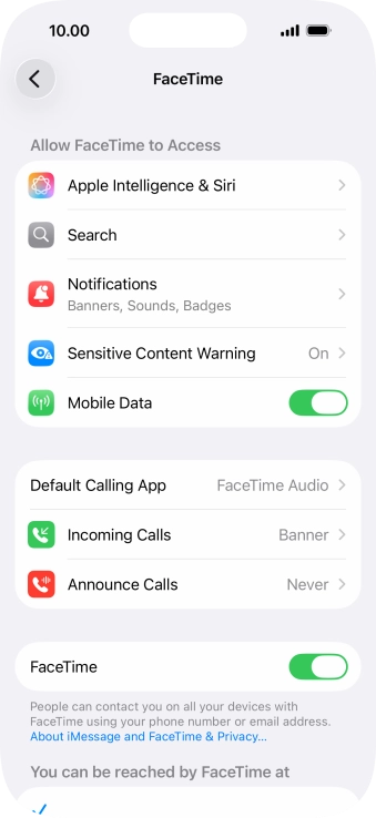 Press the indicator next to 