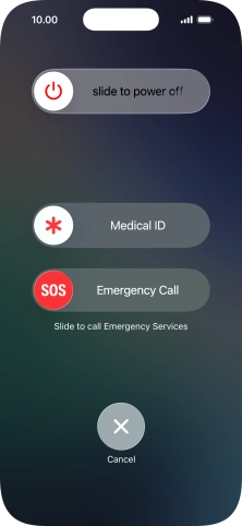 Press and drag the power off icon right.