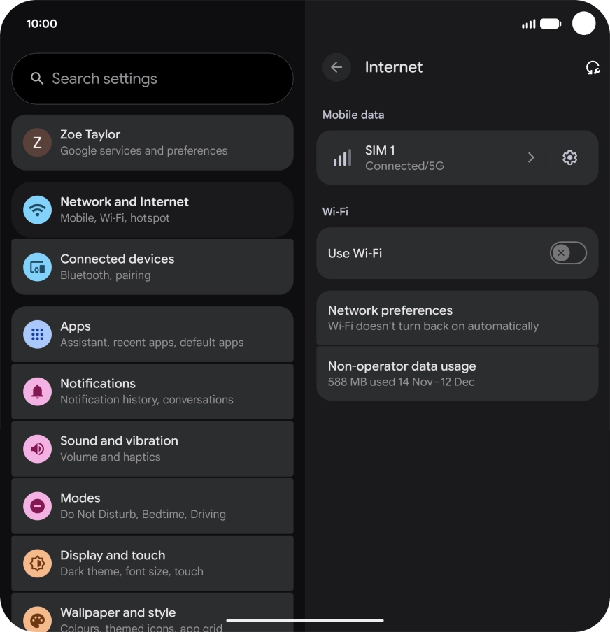 Press the indicator next to 