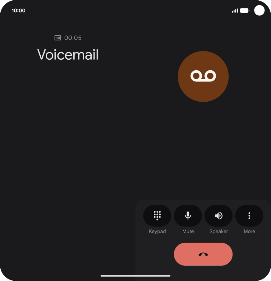 Press the end call icon. Press the end call icon.