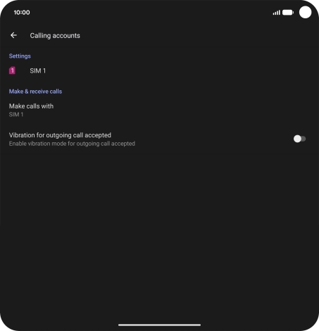 Press the name of the SIM. Press the name of the SIM.