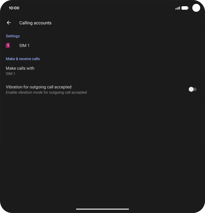 Press the name of the SIM. Press the name of the SIM.