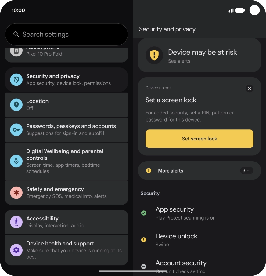 Press Device unlock.