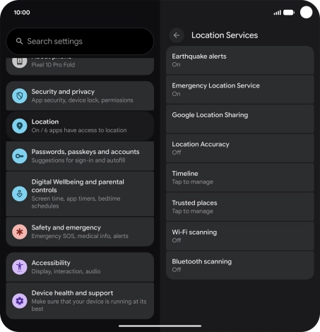Press Location Accuracy. Press Location Accuracy.