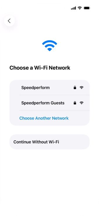 Press the required Wi-Fi network.