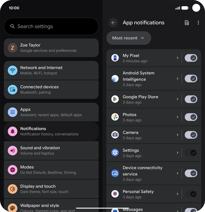 Press the drop down list.