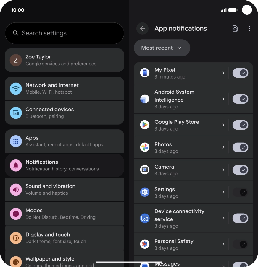 Press the drop down list.